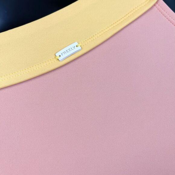 Freely Womens Asymmetrical Swimsuit Size Small Colorblock Pastel Beach Summer - Picture 5 of 12